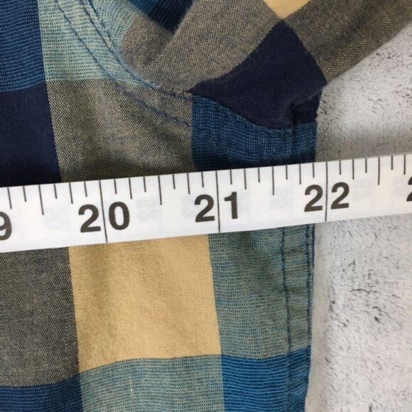 Hollister Stretch Button Down Shirt Mens Large Long Sleeve Block Check Pattern - Picture 9 of 11